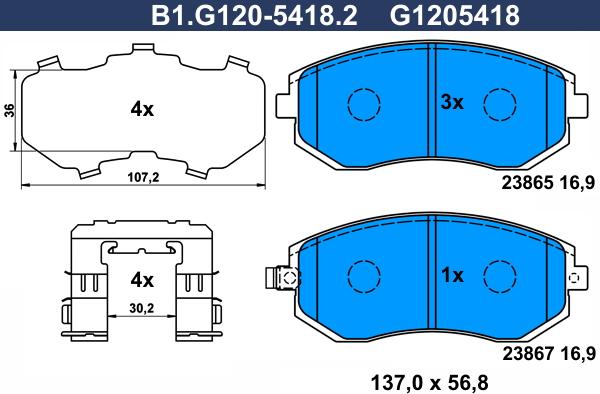 Galfer B1.G120-5418.2 - Komplet Pločica, disk-kočnica www.molydon.hr