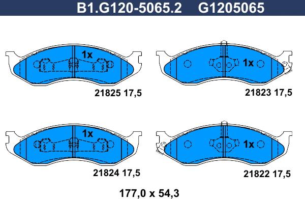 Galfer B1.G120-5065.2 - Komplet Pločica, disk-kočnica www.molydon.hr