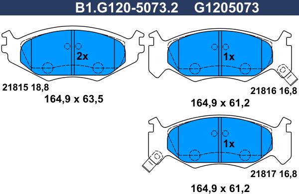 Galfer B1.G120-5073.2 - Komplet Pločica, disk-kočnica www.molydon.hr