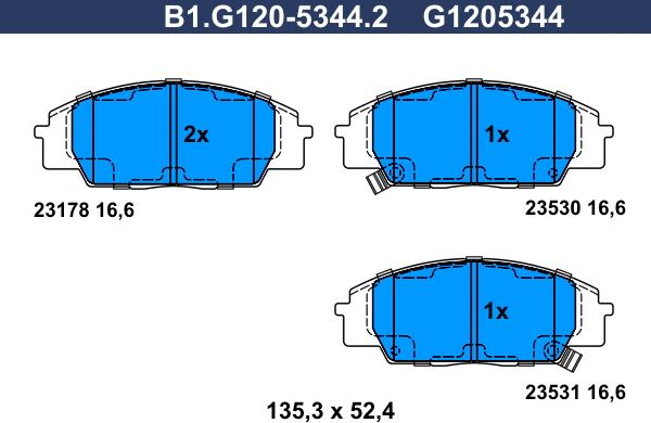 Galfer B1.G120-5344.2 - Komplet Pločica, disk-kočnica www.molydon.hr