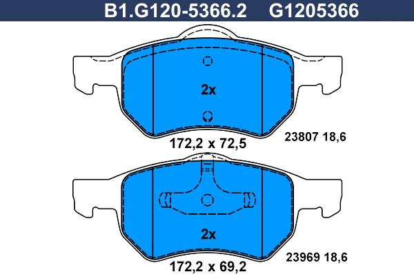 Galfer B1.G120-5366.2 - Komplet Pločica, disk-kočnica www.molydon.hr