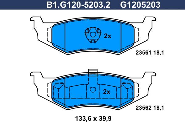 Galfer B1.G120-5203.2 - Komplet Pločica, disk-kočnica www.molydon.hr