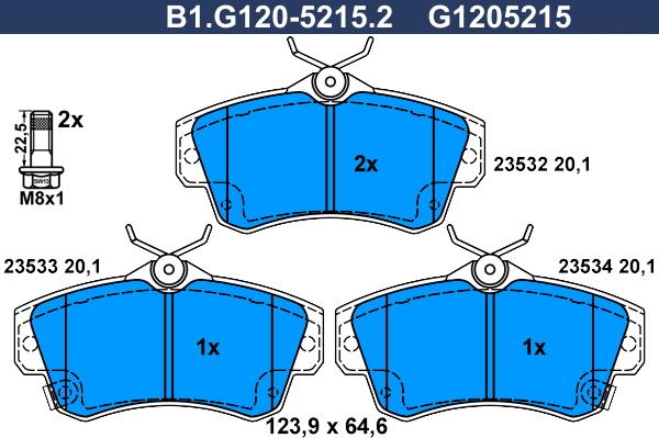 Galfer B1.G120-5215.2 - Komplet Pločica, disk-kočnica www.molydon.hr