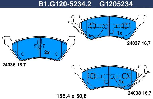 Galfer B1.G120-5234.2 - Komplet Pločica, disk-kočnica www.molydon.hr