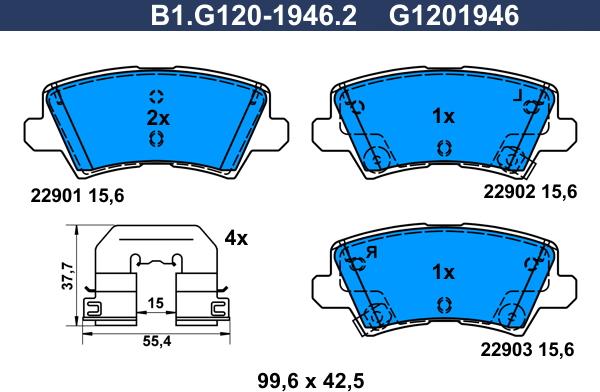 Galfer B1.G120-1946.2 - Komplet Pločica, disk-kočnica www.molydon.hr