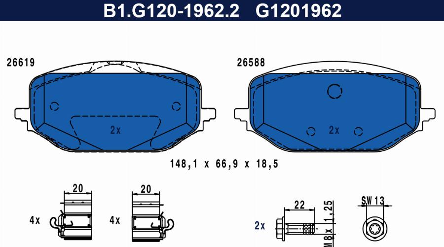 Galfer B1.G120-1962.2 - Komplet Pločica, disk-kočnica www.molydon.hr