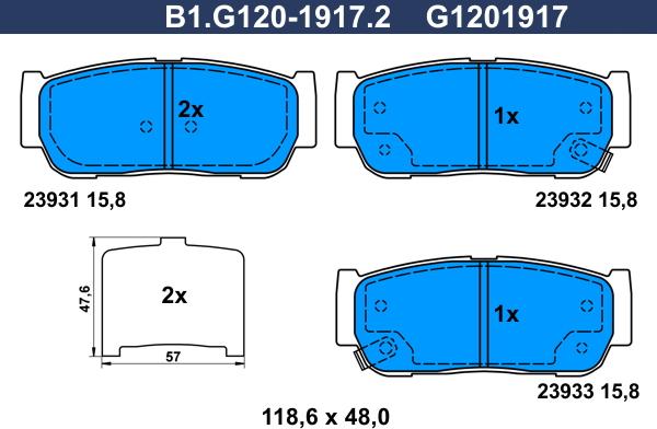 Galfer B1.G120-1917.2 - Komplet Pločica, disk-kočnica www.molydon.hr