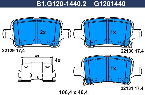 Galfer B1.G120-1440.2 - Komplet Pločica, disk-kočnica www.molydon.hr