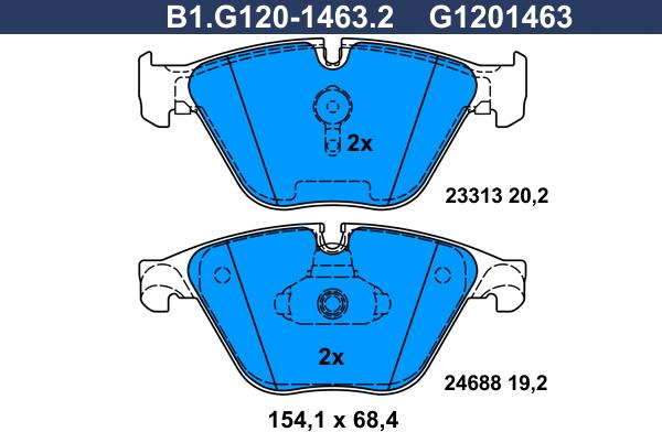 Galfer B1.G120-1463.2 - Komplet Pločica, disk-kočnica www.molydon.hr