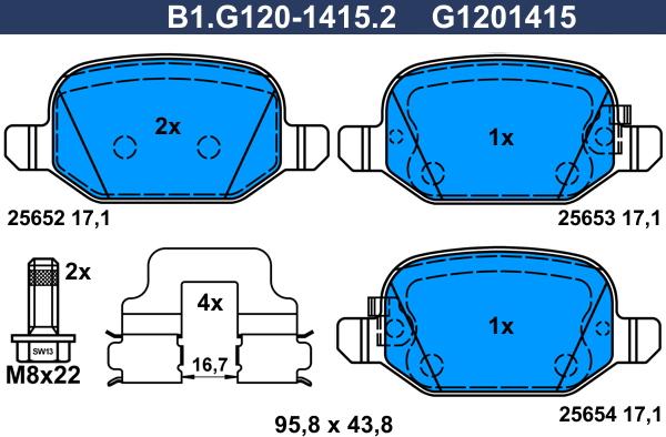 Galfer B1.G120-1415.2 - Komplet Pločica, disk-kočnica www.molydon.hr