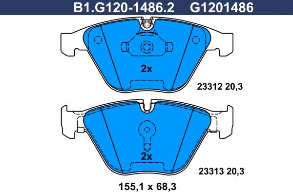 Galfer B1.G120-1486.2 - Komplet Pločica, disk-kočnica www.molydon.hr