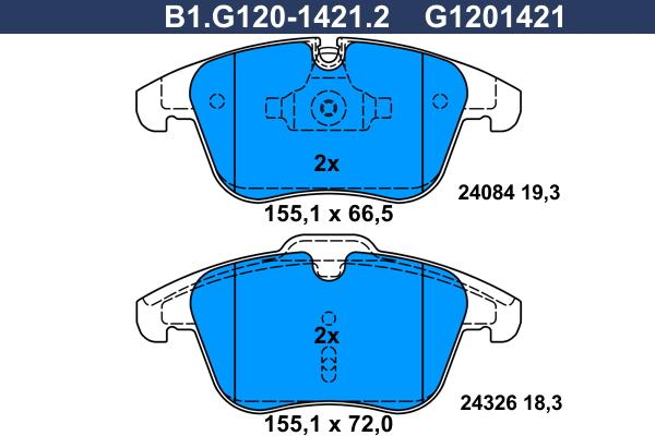 Galfer B1.G120-1421.2 - Komplet Pločica, disk-kočnica www.molydon.hr