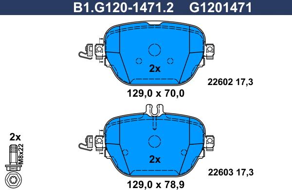 Galfer B1.G120-1471.2 - Komplet Pločica, disk-kočnica www.molydon.hr