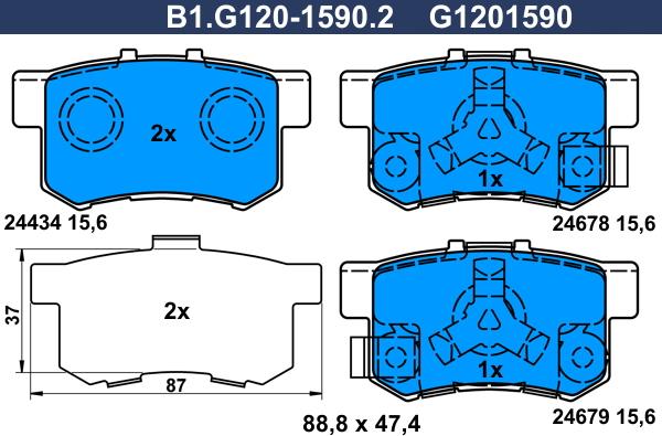 Galfer B1.G120-1590.2 - Komplet Pločica, disk-kočnica www.molydon.hr