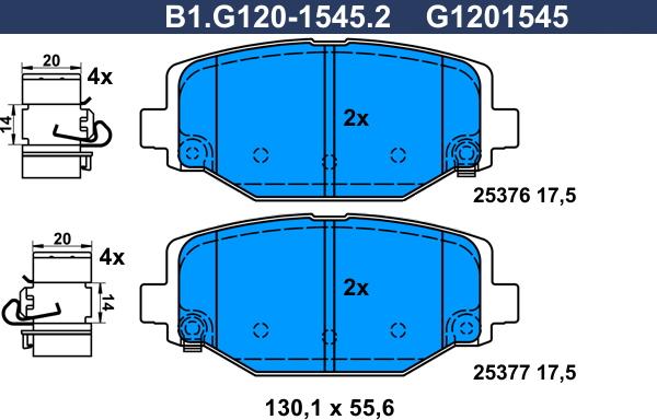 Galfer B1.G120-1545.2 - Komplet Pločica, disk-kočnica www.molydon.hr