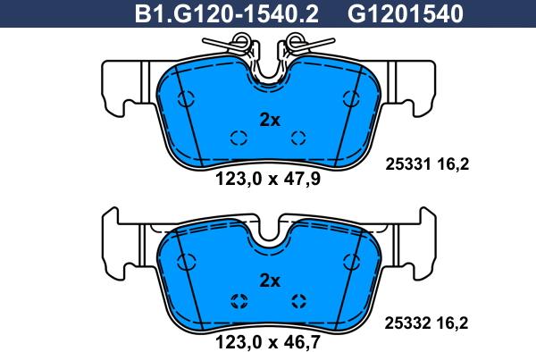 Galfer B1.G120-1540.2 - Komplet Pločica, disk-kočnica www.molydon.hr