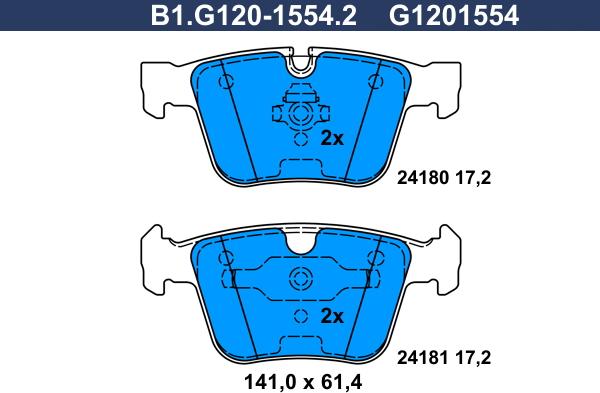 Galfer B1.G120-1554.2 - Komplet Pločica, disk-kočnica www.molydon.hr