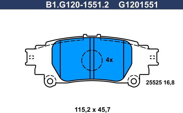 Galfer B1.G120-1551.2 - Komplet Pločica, disk-kočnica www.molydon.hr