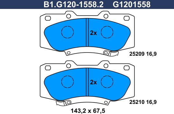 Galfer B1.G120-1558.2 - Komplet Pločica, disk-kočnica www.molydon.hr