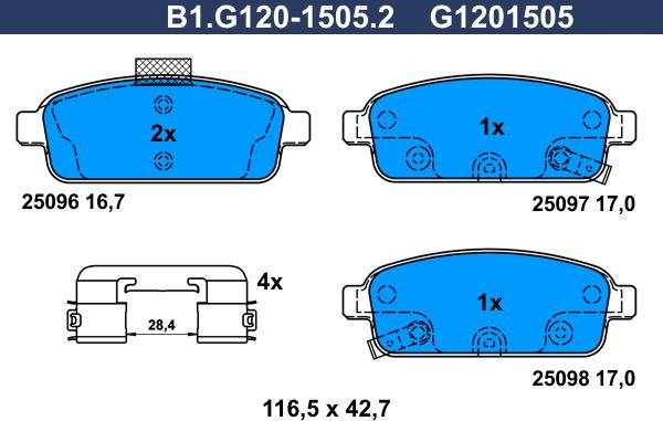 Galfer B1.G120-1505.2 - Komplet Pločica, disk-kočnica www.molydon.hr