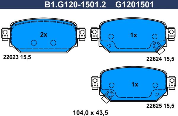 Galfer B1.G120-1501.2 - Komplet Pločica, disk-kočnica www.molydon.hr