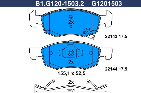 Galfer B1.G120-1503.2 - Komplet Pločica, disk-kočnica www.molydon.hr