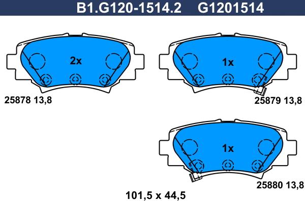 Galfer B1.G120-1514.2 - Komplet Pločica, disk-kočnica www.molydon.hr