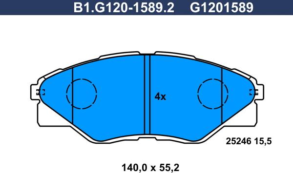 Galfer B1.G120-1589.2 - Komplet Pločica, disk-kočnica www.molydon.hr