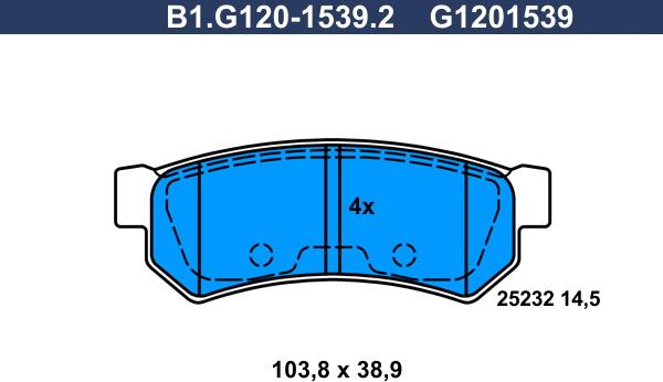 Galfer B1.G120-1539.2 - Komplet Pločica, disk-kočnica www.molydon.hr