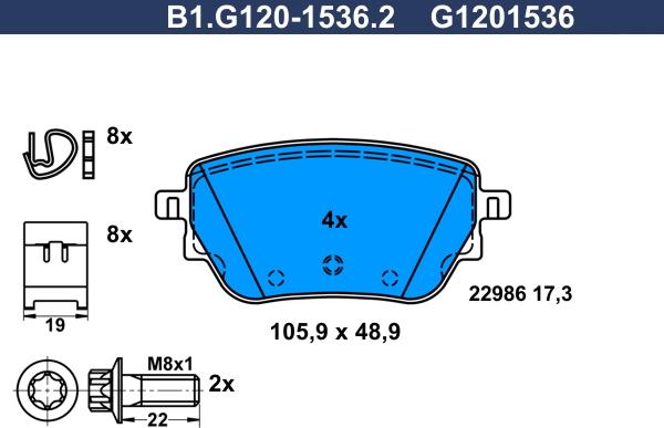 Galfer B1.G120-1536.2 - Komplet Pločica, disk-kočnica www.molydon.hr