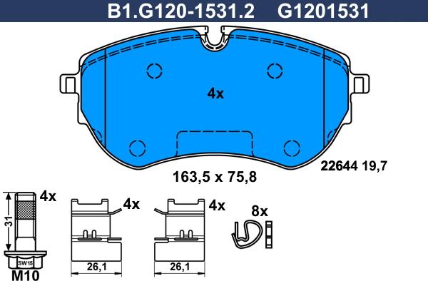 Galfer B1G12015312 - Komplet Pločica, disk-kočnica www.molydon.hr