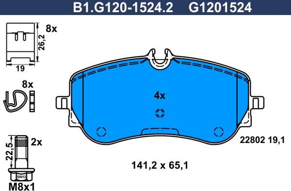 Galfer B1.G120-1524.2 - Komplet Pločica, disk-kočnica www.molydon.hr