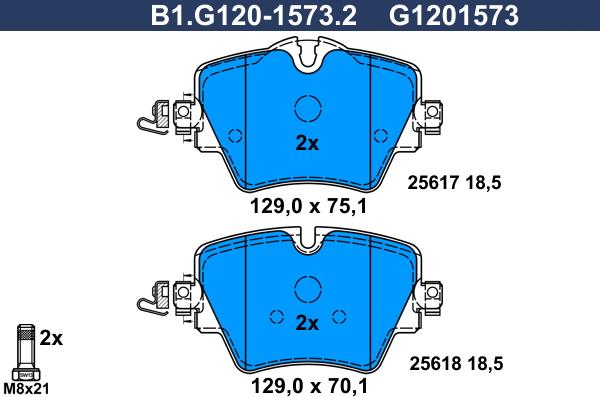 Galfer B1.G120-1573.2 - Komplet Pločica, disk-kočnica www.molydon.hr