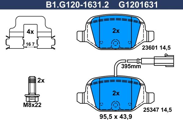 Galfer B1.G120-1631.2 - Komplet Pločica, disk-kočnica www.molydon.hr