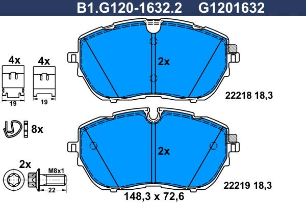 Galfer B1.G120-1632.2 - Komplet Pločica, disk-kočnica www.molydon.hr