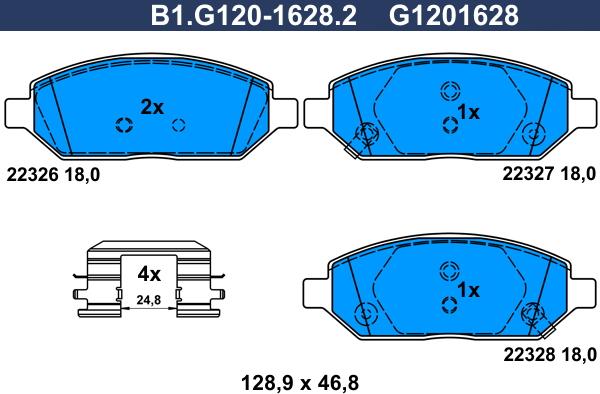 Galfer B1.G120-1628.2 - Komplet Pločica, disk-kočnica www.molydon.hr