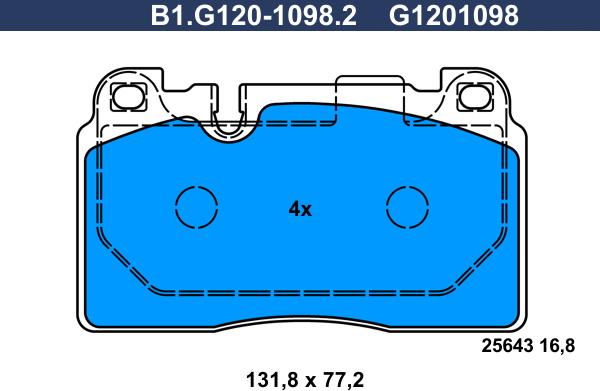 Galfer B1.G120-1098.2 - Komplet Pločica, disk-kočnica www.molydon.hr