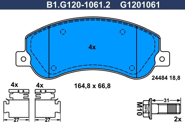 Galfer B1.G120-1061.2 - Komplet Pločica, disk-kočnica www.molydon.hr