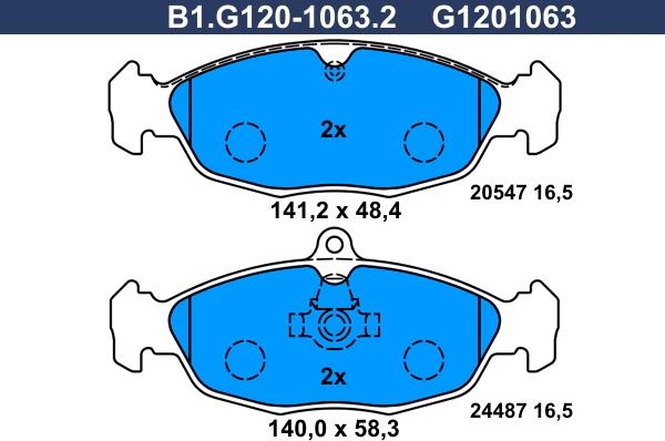 Galfer B1.G120-1063.2 - Komplet Pločica, disk-kočnica www.molydon.hr