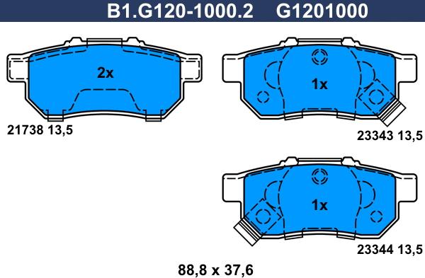 Galfer B1.G120-1000.2 - Komplet Pločica, disk-kočnica www.molydon.hr