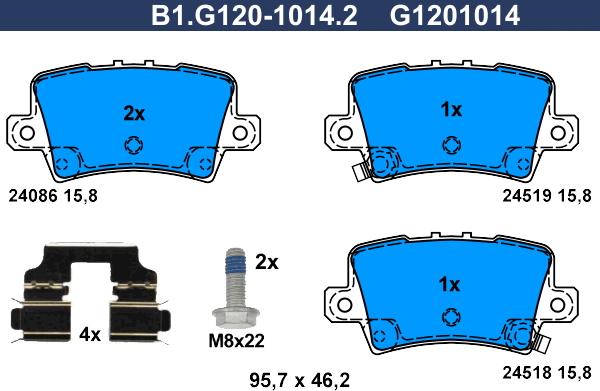 Galfer B1.G120-1014.2 - Komplet Pločica, disk-kočnica www.molydon.hr