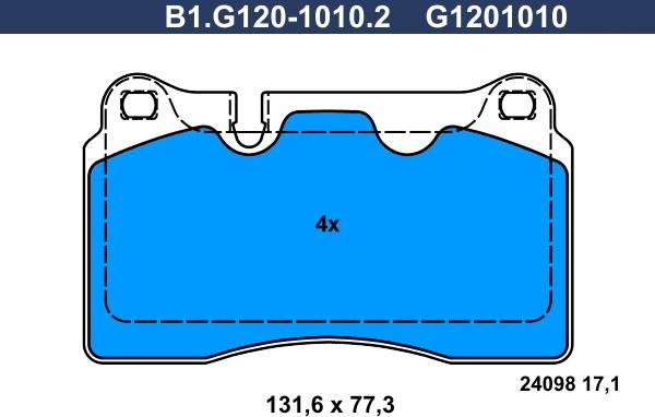 Galfer B1.G120-1010.2 - Komplet Pločica, disk-kočnica www.molydon.hr