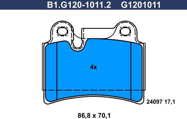 Galfer B1.G120-1011.2 - Komplet Pločica, disk-kočnica www.molydon.hr