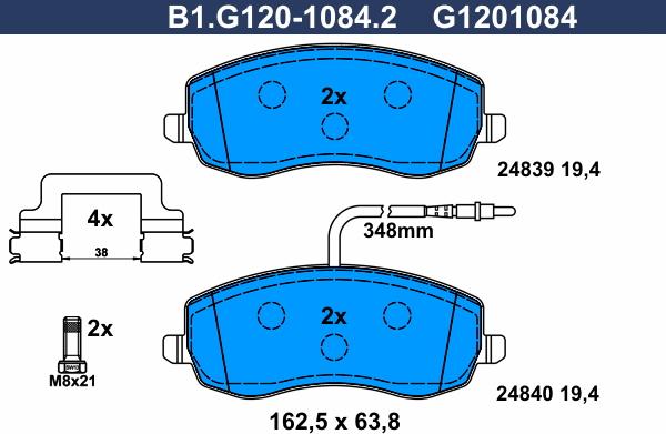 Galfer B1.G120-1084.2 - Komplet Pločica, disk-kočnica www.molydon.hr