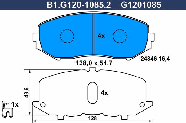 Galfer B1.G120-1085.2 - Komplet Pločica, disk-kočnica www.molydon.hr