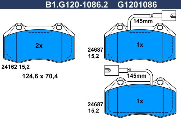 Galfer B1.G120-1086.2 - Komplet Pločica, disk-kočnica www.molydon.hr