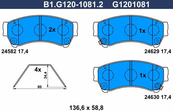 Galfer B1.G120-1081.2 - Komplet Pločica, disk-kočnica www.molydon.hr