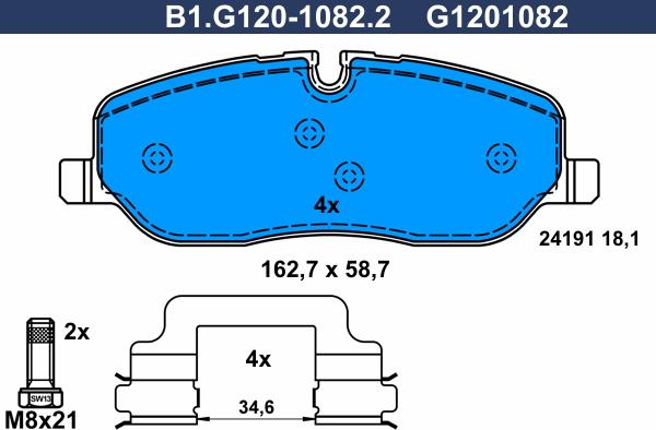 Galfer B1.G120-1082.2 - Komplet Pločica, disk-kočnica www.molydon.hr