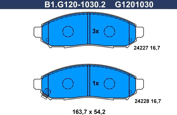 Galfer B1.G120-1030.2 - Komplet Pločica, disk-kočnica www.molydon.hr