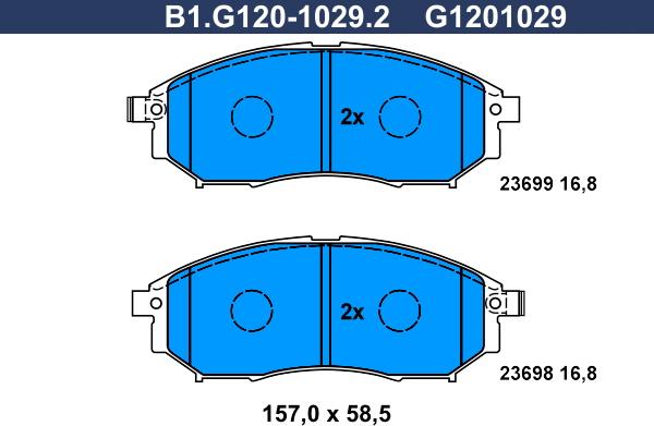Galfer B1.G120-1029.2 - Komplet Pločica, disk-kočnica www.molydon.hr